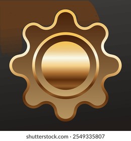 Etiqueta y Anuncio de lujo dorado, cinta de certificado de calidad premium de oro, insignia de Vector. Etiqueta engomada y Anuncio VIP de lujo y de calidad premium