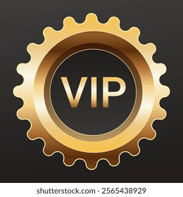 Golden luxury label and banner, gold premium quality certificate ribbon, vector badge. Luxury VIP and premium quality sticker tag and banner