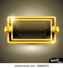 Golden luxury label (vector stickers)