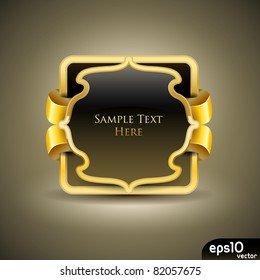 Golden luxury label (vector stickers)