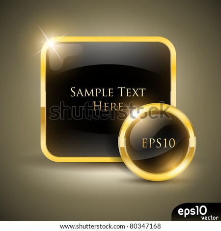 Golden luxury label (vector stickers)