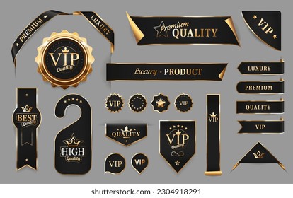 Gold premium quality badge Royalty Free Vector Image