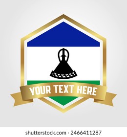 Golden Luxury Lesotho Label Vector Illustration