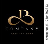 Golden Luxury Letter B Logo Design