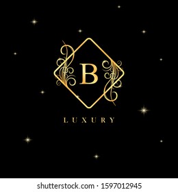 Golden Luxury Letter B Logo Template Stock Vector (Royalty Free ...