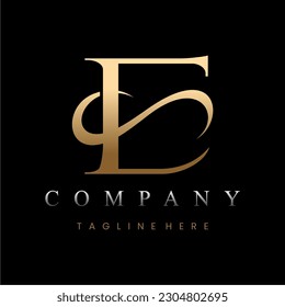 Golden Luxury Letter E Logo Design