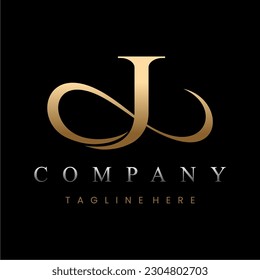 Golden Luxury Letter J Logo Design