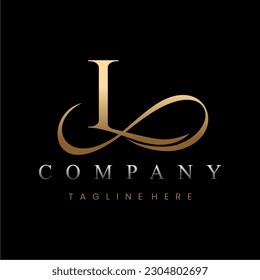 Golden Luxury Letter L Logo Design