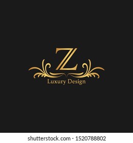 Golden luxury letter Z logo icon  vector design concept.