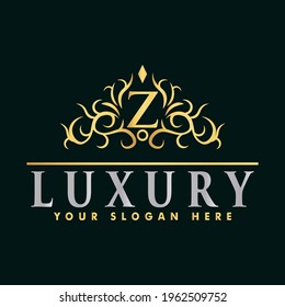 Golden luxury logo design, brand premium logo template letter Z