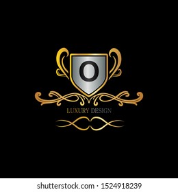 Golden Luxury Logo Icon Letter O vector design concept for hotel, boutique, restaurant, wedding and more vintage business identity.