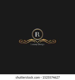 Golden Luxury Logo Icon Letter R vector design concept for hotel, boutique, restaurant, wedding and more vintage business identity.