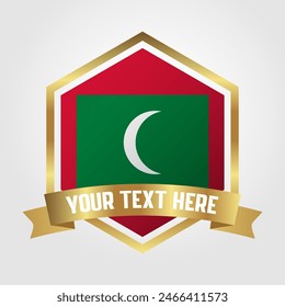 Golden Luxury Maldives Label Vector Illustration