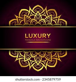 Golden luxury mandala background Vector Design with golden color