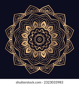 Golden luxury mandala pattern illustration icon vector