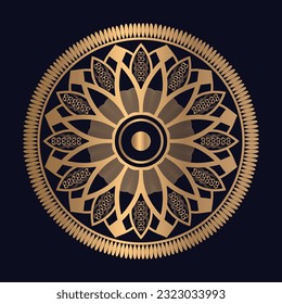 Golden luxury mandala pattern illustration icon vector