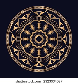 Golden luxury mandala pattern illustration icon vector