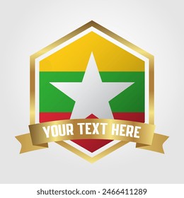 Golden Luxury Myanmar Label Vector Illustration
