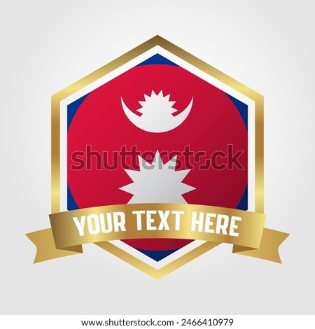 Golden Luxury Nepal Label Vector Illustration