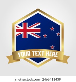 Golden Luxury New Zealand Label Vector Illustration