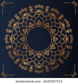  Golden Luxury ornamental mandala art background
