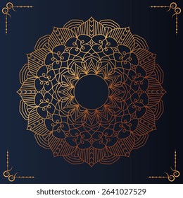  Golden Luxury ornamental mandala art background