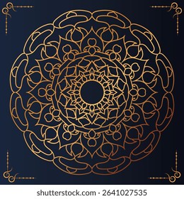 Golden Luxury ornamental mandala art background