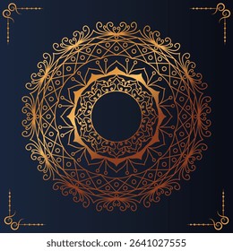  Golden Luxury ornamental mandala art background