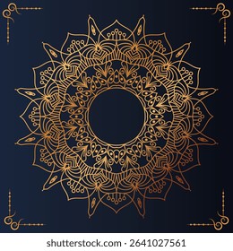  Golden Luxury ornamental mandala art background
