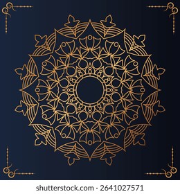  Golden Luxury ornamental mandala art background
