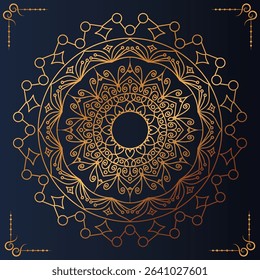  Golden Luxury ornamental mandala art background