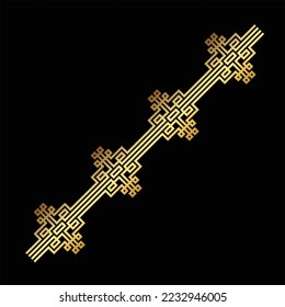 Línea de patrón de lujo dorado borde eslimi vector de textura