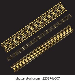 Línea de patrón de lujo dorado borde eslimi vector de textura