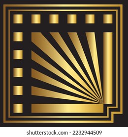 Golden luxury pattern square eslimi texture vector