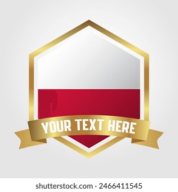 Golden Luxury Poland Label Vector Illustration