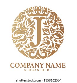 Golden Luxury, royal J Logo template in vector for cafe, shop, store, restaurant, boutique, hotel, heraldic, fashion and etc. – Vector
