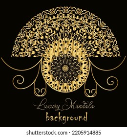 Golden, Luxury, royal ornament Islamic Greeting ,Flower style, mandala background Design .