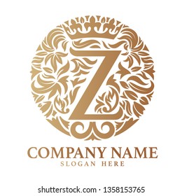 Golden Luxury, royal Z Logo template in vector for cafe, shop, store, restaurant, boutique, hotel, heraldic, fashion and etc. – Vector
