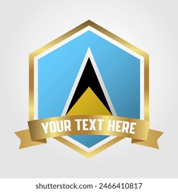 Golden Luxury Saint Lucia Label Vector Illustration