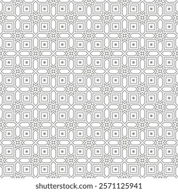 Golden luxury seamless vector pattern. Arabic Islamic Gold Geometric star symmetrical tile square pattern for Wedding invitation card. Art deco texture lattice background banner