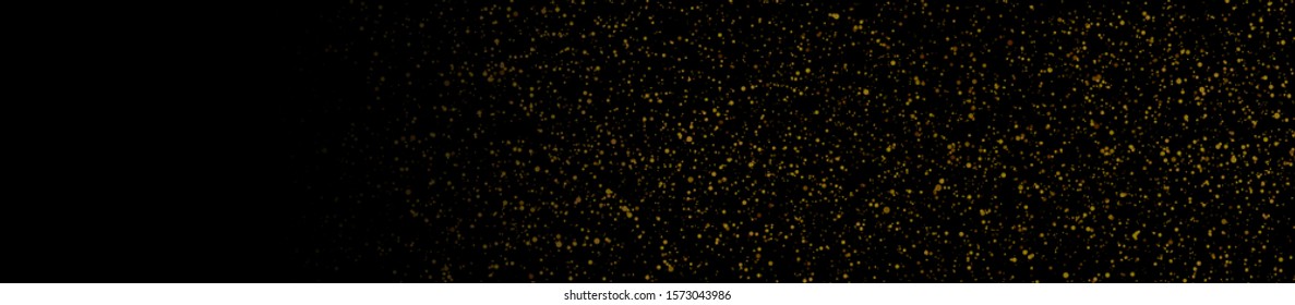 Golden luxury shiny bokeh lights banner design. Sparkling confetti background. Vector Christmas particles illustration