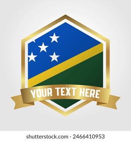 Golden Luxury Solomon Islands Label Vector Illustration