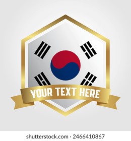 Golden Luxury South Korea Label Vector Illustration