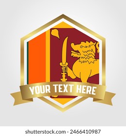 Golden Luxury Sri Lanka Label Vector Illustration