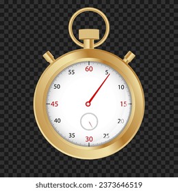 Golden luxury stopwatch vector. Premium golden timer