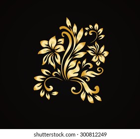 Golden luxury style calligraphic vector design elements.