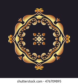 Golden luxury style calligraphic vector design element.