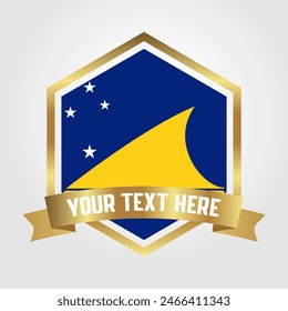 Golden Luxury Tokelau Label Vector Illustration