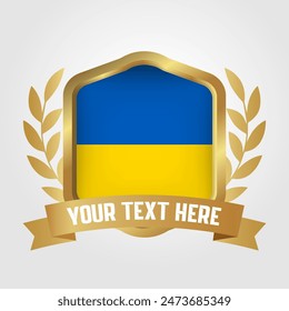 Golden Luxury Ukraine Badge Design