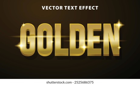 Modelo de efeito de texto Golden Luxury Vetor